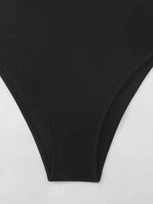 Swim Chiccia 女士黑色吊带紧身性感沙滩泳衣，适合海滩度假 - 黑色 - 查看 7