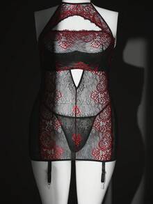 Seduluxe Bộ đồ lót cỡ lớn 2 món phối ren và lưới tương phản, có gọng. - Nhiều màu - Xem 10