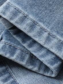 DAZY Women's Casual Fashion Street Style Daily Commute Korean Girly Versatile Washed Loose Wide-Leg Jeans - Blue - View 3