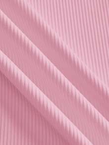 SHEIN Tall CURVE 大码女式两件套黑白半拉链高领修身休闲长袖连体衣 - 粉色 - 查看 10