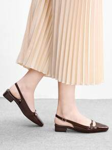 CUCCOO BIZCHIC 法式优雅镂空约会凉鞋 女士新款复古低帮通勤中跟粗跟高跟鞋 - 深棕色 - 查看 5