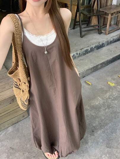 DAZY Women's Loose Floral Camisole Dress, Suitable For Early Autumn