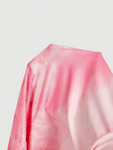 SHEIN MOD 吊带露背扎染渐变修身鱼尾连衣裙 - 粉色 - 查看 5