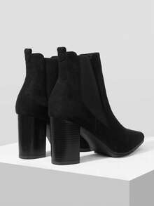 Mnmlis Women's Pointed Toe Everyday Commute Fashion High Heel Ankle Boots Valentine's Day - Black - View 5