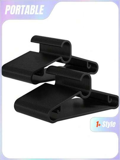 SHEIN 1 Stück/10 Stück/20 Stück/40 Stück 39,4 cm * 17,5 cm Einfacher rutschfester Kunststoff Kleiderbügel für den Haushalt, Kleiderhalter Trockengestell, Aufhängehaken ohne Spuren, schwarz und weiß