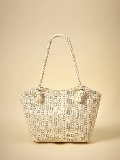 Travachic 夏季海滩度假草编手提包，大容量，时尚，百搭，休闲单肩包