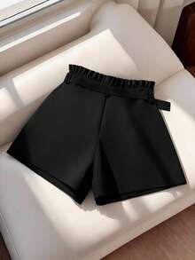 GlowEve CURVE Quần short nữ cỡ lớn đính đá lấp lánh, có túi, kiểu dáng thanh lịch. - màu đen - Xem 2