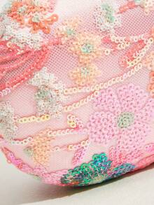 SHECARRY Túi xách nữ dự tiệc, ví cầm tay, màu hồng, đính sequin, họa tiết hoa, thời trang, thanh lịch, đơn giản, cá tính, đa năng, thích hợp cho đi biển, kỳ nghỉ, mùa hè, ven biển, tiệc bãi biển. - Nhiều màu - Xem 6