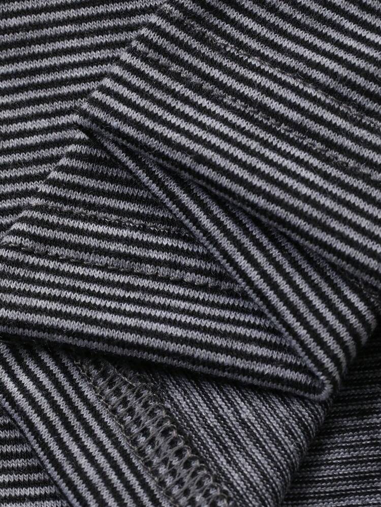 Women's Round Neck Contrast Color Tie Striped Slim Fit Short Sleeve Casual T-Shirt Summer