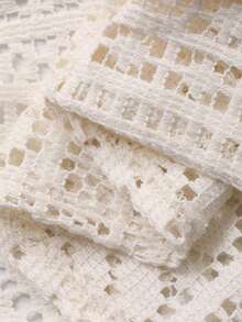 Livesso 白色薄纱蕾丝长款开衫，设计感十足，适合休闲度假、海滩、音乐节、婚礼等场合，女士长袖衬衫，春夏款 - 白色 - 查看 8