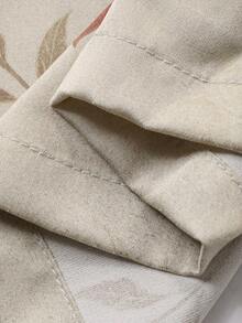 Vivie Lora 女士宽松圆领腰带印花中长连衣裙 - 卡其色 - 查看 7