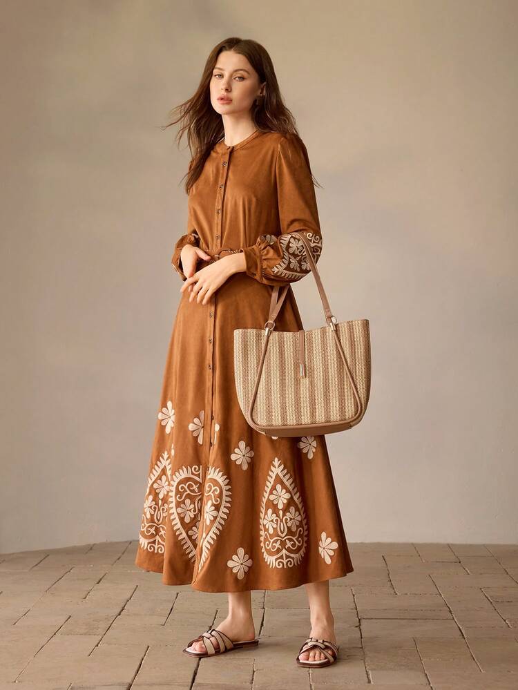 WOMEN PU LEATHER IRONMONGERY DETAIL TOTE BAG
