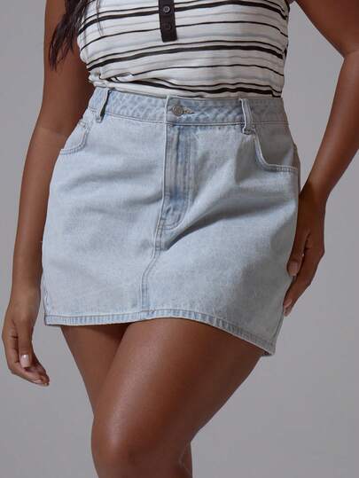 MUSERA Mid Rise Relaxed Fit Light Wash Longline Denim Jorts Spring Summer Elegant Easter Cute Vacation Casual Everyday Core Denim