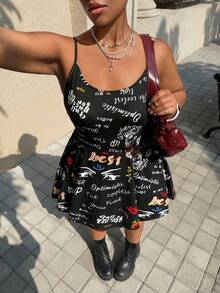 Solflare Plus Size Casual Digital Print Jumpsuit, Suitable For Women's Travel, Summer Wear, Vacation Outfit - Multicolor - View 2