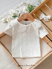 Cozy Pixies Top pull à col volant rond et manches longues pour bébé fille, couleur unie polyvalent et confortable - Multicolore - Voir 5