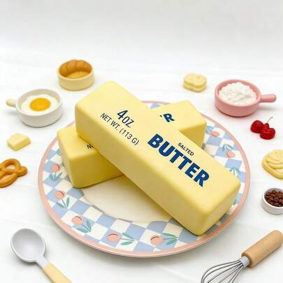 POKOJA LAND 5.12英寸仿真黄油捏捏玩具，设计可爱，材质光滑，减压捏捏玩具，柔软慢回弹，手指乐趣十足，适合青少年和成人，是生日礼物、情人节礼物、感恩节礼物和其他节日礼物的最佳选择，感官游戏，春夏皆宜。