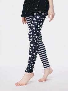 ROMWE Grunge Punk 1 Piece Punk Style Striped Star Pattern Printed Pantyhose, Y2K Black And White Asymmetrical Leggings, Sexy Wind Ultra-Thin Mesh Elastic Meat-Permeable Stockings, Four-Season Versatile Classic Tights - Black and White - View 4