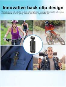 Teckwe Camera mini HD hành động xoay 180 độ, quay vlog, có WiFi, camera đeo trên người, camera thể thao hồng ngoại nhìn đêm, máy quay DV thể thao, người lái xe đạp. - Nhiều màu - Xem 2