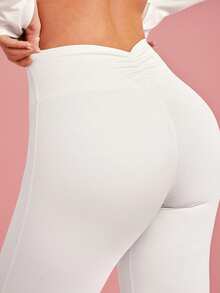 GLOWMODE 31" FeatherFit™ Gym Crush Buttery-Soft Sweat-Wicking Stretchy Flare-Leg Leggings Low Impact Yoga Pilates Studio Gym Daily Active Wear - White - View 4