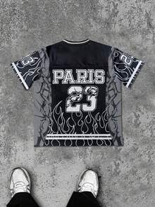 GENIUS ODE Men's Casual Graphic V-Neck T-Shirt - Multicolor - View 2