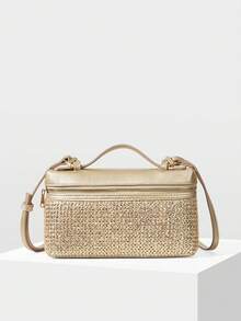 PREMIUM SQUARE OPENWORK BAG - Gold - View 4