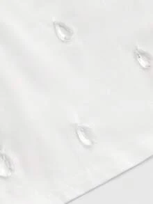 ROMWE Teardrop Pendant Backless Bodycon Tank Top, Suitable For Vacation & Music Festival - White - View 3