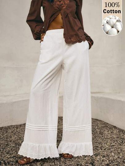 Poéselle Enfärgade vardagsbyxor för kvinnor