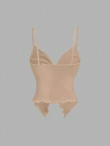 SHEIN MOD Atasan Camisole Wanita Kasual Warna Polos dengan Simpul Putar dan Tali Bahu Tipis - MultiWarna - View 8