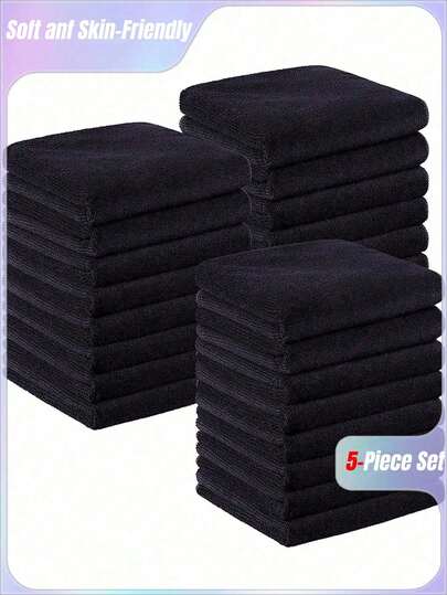 Black Dry Hair Towel Salon Towel, Ultra-Fine Fiber Hair Cutting Towel Loose, Dry Release Super Soft Black Hand Cloth Suitable For Use In Gyms, Bathrooms, Spas, And Home Beauty Care