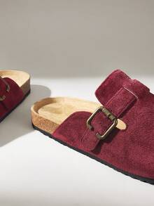 Solecia 女士平底鞋 - 酒紅色 - 查看 5