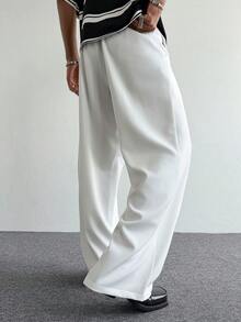 PAVTROS Casual Straight Loose White Pants For Young Men - White - View 2