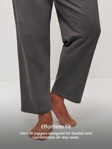 LUVLETTE Plus Size Spring And Summer Men Gray Basic Soft 100% Pure Cotton Sleep Bottoms Lounge Pants Lingerie As Outerwear Airy Pajama Pants Fall Pyjama - Grey - View 5
