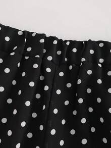 Franclia Women's Polka Dot Casual Wide Leg Pants, Spring/Summer - Black - View 6