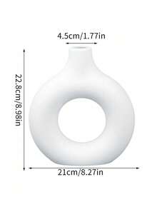1 件白色塑料圆形花瓶装饰，仿真干花装饰花瓶，插花艺术花瓶，简约客厅展厅装饰，家居装饰，花瓶，餐桌装饰情人节，情人节婚礼， - 白色 - 查看 14