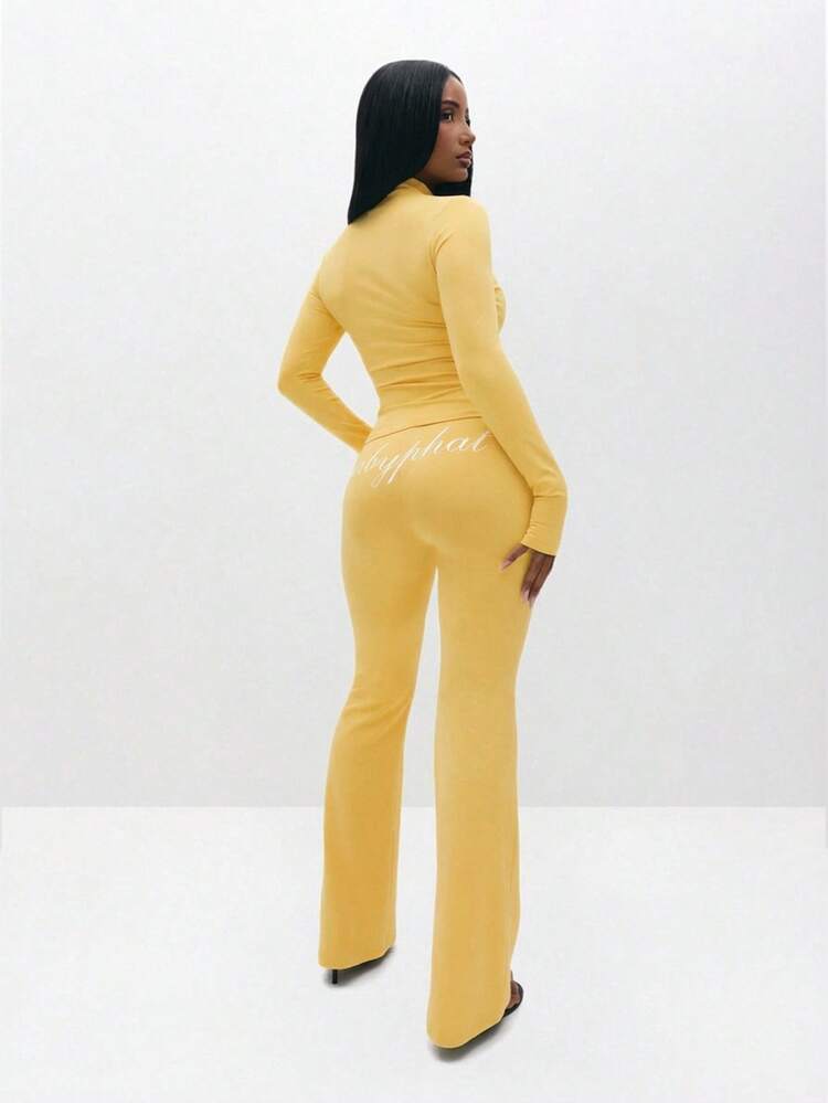 BABYPHAT Women Ribbed Pull On Flare Leggings High Waisted Bell Bottom Pants Stretchy Bootcut Yoga Casual Comfortable Fitted Wide Leg Trousers
