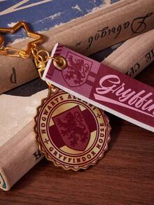 HARRY POTTER X SHEIN Red Cartoon Lion Pattern, English Letters Metal Keychain - Multicolor - View 4