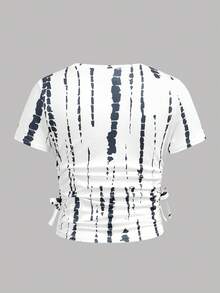 SHEIN Bộ 2 áo thun in hình cho bé gái tuổi teen, trang phục thường ngày năng động, phù hợp cho đi chơi, chụp ảnh, dự tiệc. - trắng - Xem 11