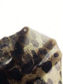 Rafferiza Petite 女士豹纹圆领长袖休闲长连衣裙套装 - 駝色 - 查看 8