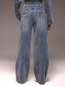 MUSERA Double Fasten Baggy Distressed Jeans Only Winter Cute Streetwear Going Out Casual Western Born Faded - Medium Wash - View 4