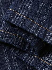 DAZY Women's Criss-Cross Waist Striped Vacation Jeans - Blue - View 8