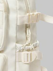 ROMWE 2025 Cute Women Backpacks Waterproof Multi-Pocket Nylon School Backpack For Student Female Girls Kawaii Laptop Book Pack Mochilas - Beige - View 5