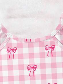 SHEIN 可爱卡通草莓印花荷叶袖连体泳衣，休闲甜美，适合夏季度假和海滩穿着，#椰子女孩 - 淺粉色 - 查看 5