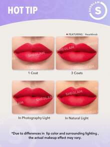 SHEGLAM Matte Allure Liquid Lipstick-Bougie Long Lasting High Pigment Lipstick Nourishing Sunflower Oil Reduce Lip Fine Lines Lip Care Lip Makeup Liquid Lipstick Lip Combo Brand Beauty Makeup Face Paint Cosmetic For Women Girls Perfect For Winter Spring Ideal For Y2K Fancy Fashion Suitable For Birthday Gift Party Ready Best Color - Bougie - View 7