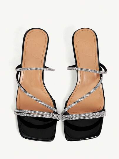 CUCCOO CHICEST Women's Pointed Toe Thick Heel High Heels, Romantic Elegant White Rhinestone Strap Ladies Dress Shoes, Bridal Shoes, Suitable For Formal Occasions, Weddings, Valentines Day, Versatile