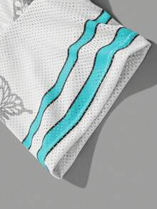 Claim Dot 男士加大码数字蝴蝶印花V领短袖T恤 - 彩色 - 查看 3