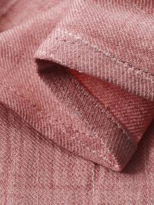 Vivie Lora Women's Pink V-Neck Loose Shirt And Wide Leg Pants 2 Pieces Set - Pink - View 7