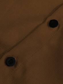 Manfinity Mode Men's Knight Print Single-Breasted Casual/Business Long Sleeve Shirt - Brown - View 6