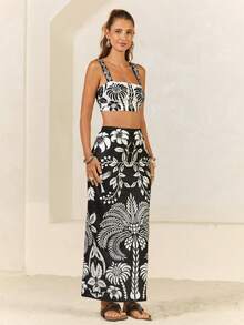 CAJUNI 女士两件套服装 - 黑與白 - 查看 7