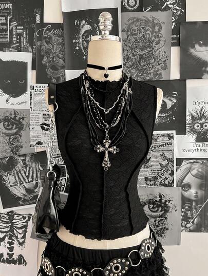 Attitoon Women's Vintage Textured Solid Color Mandarin Collar Fitted Blouse