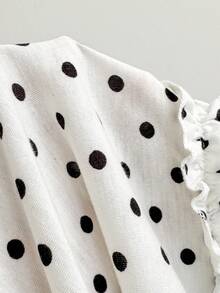 Elamini Polka Dot Pattern Button Decor Sleeveless Top, Suitable For Summer - Multicolor - View 6
